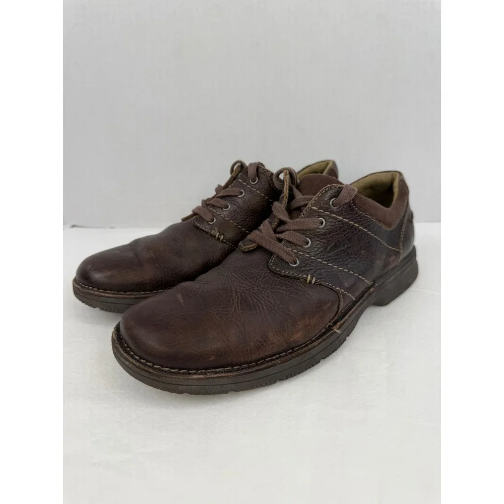 Vintage Y2k Clarks Mens 66255 Brown Leather‎ Lace Up Oxford Shoes Size 9M